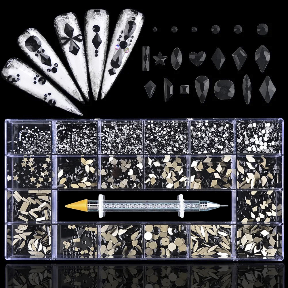 AB Rhinestone for Nails - 24 Shapes Per Box - #02