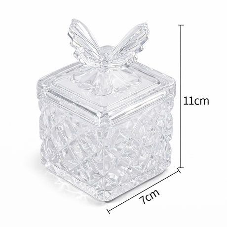 DAPPEN DISH | BUTTERFLY LID GLASS JAR