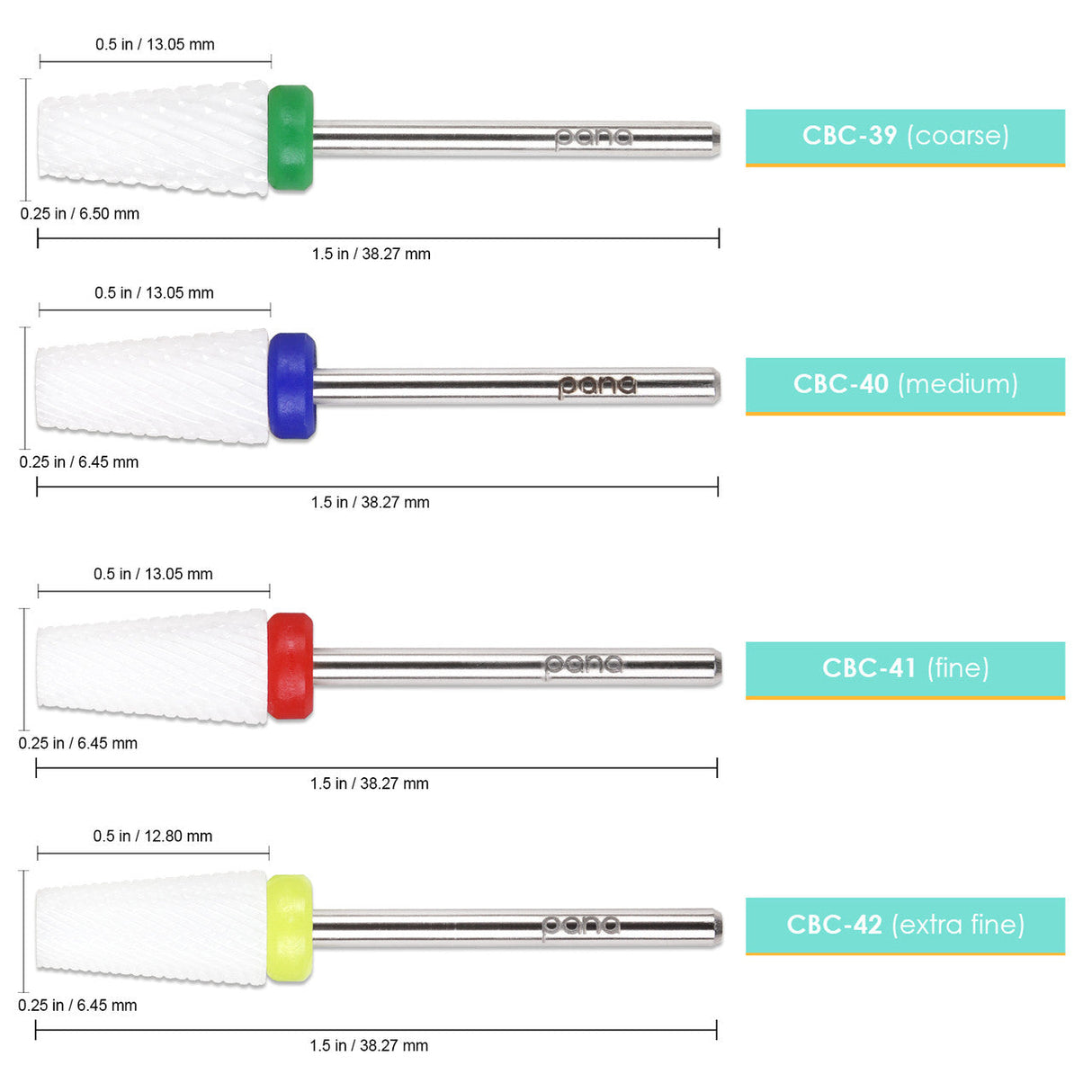 PANA | CERAMIC WHITE | TAPERED BARREL NAIL BIT