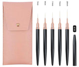 NAIL ART BRUSH SET |  WITH LEATHER HOLDER