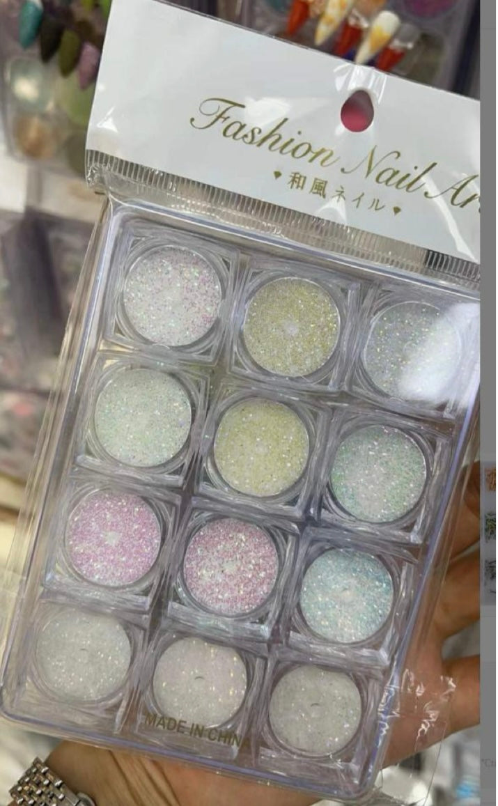 NAIL GLITTER | FINE GLITTER -  STYLE 09 | PACK OF 12