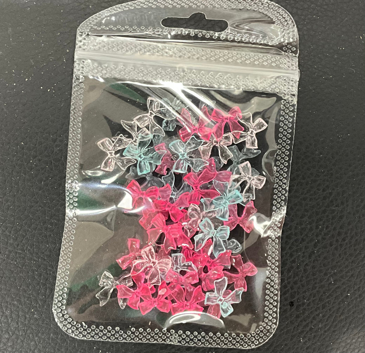 PINK- BLUE MIX LONG TAIL BOW BAG