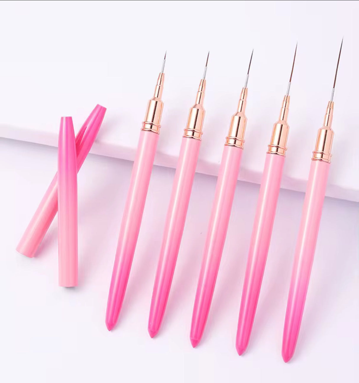 NAIL ART BRUSH SET |  WITH LEATHER HOLDER