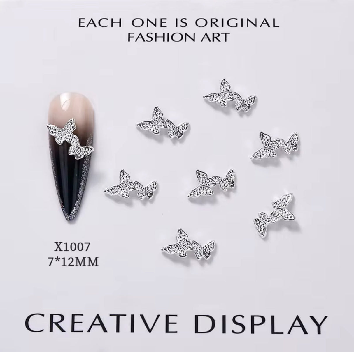 NAIL CHARM  | COUPLE BUTTERFLY | SILVER