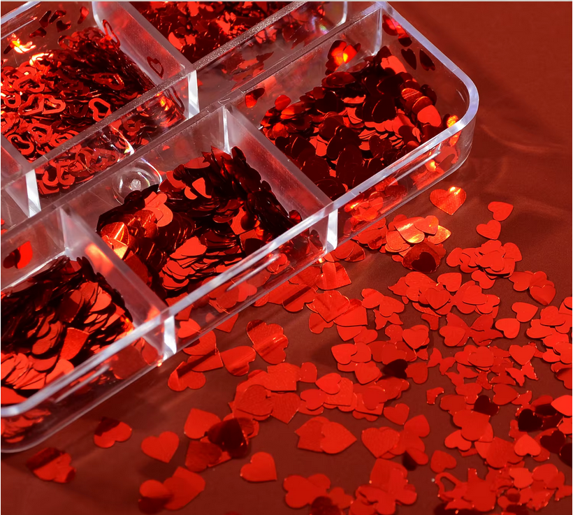 HEART SEQUIN GLITTER | 6 GRID