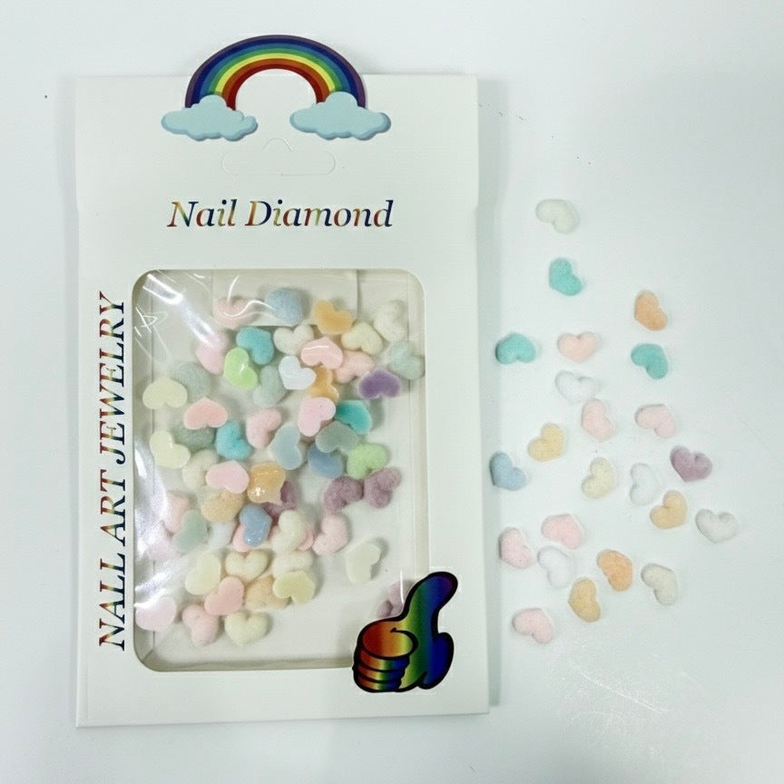 VALENTINE NAIL CHARM | HEART VELVET - Bag of 50pcs