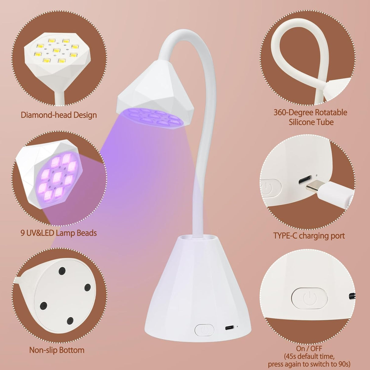 SHOWER MINI UV LED DESK LAMP