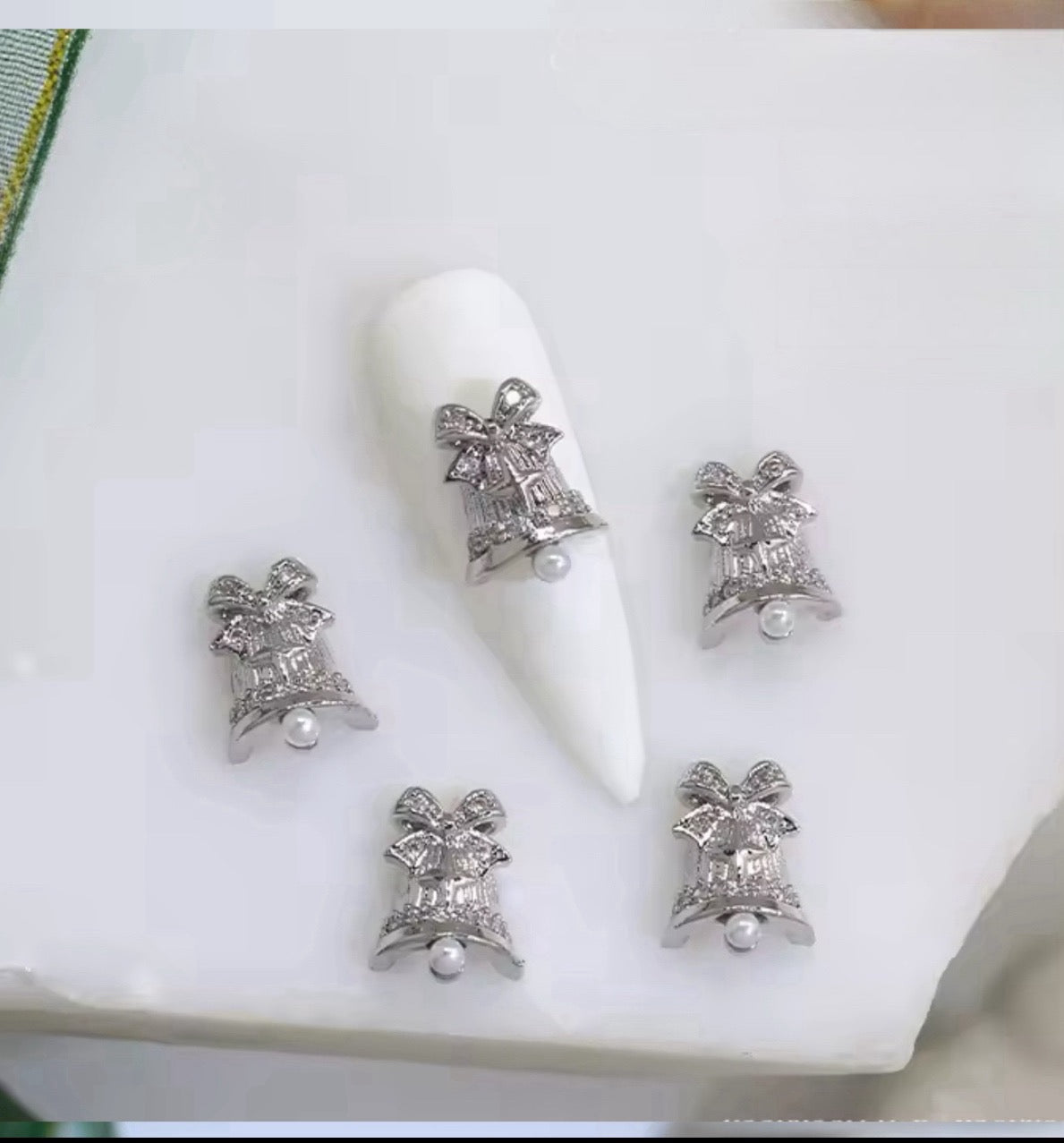 XMAS NAIL CHARM | SILVER  BELL