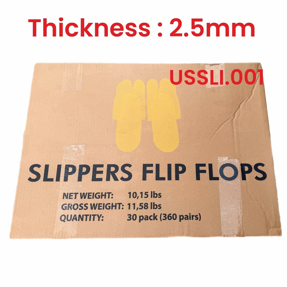 USS | FOAM SLIPPER FLIP FLOP - CASE OF 360 PAIRS (2.5MM) - THIN