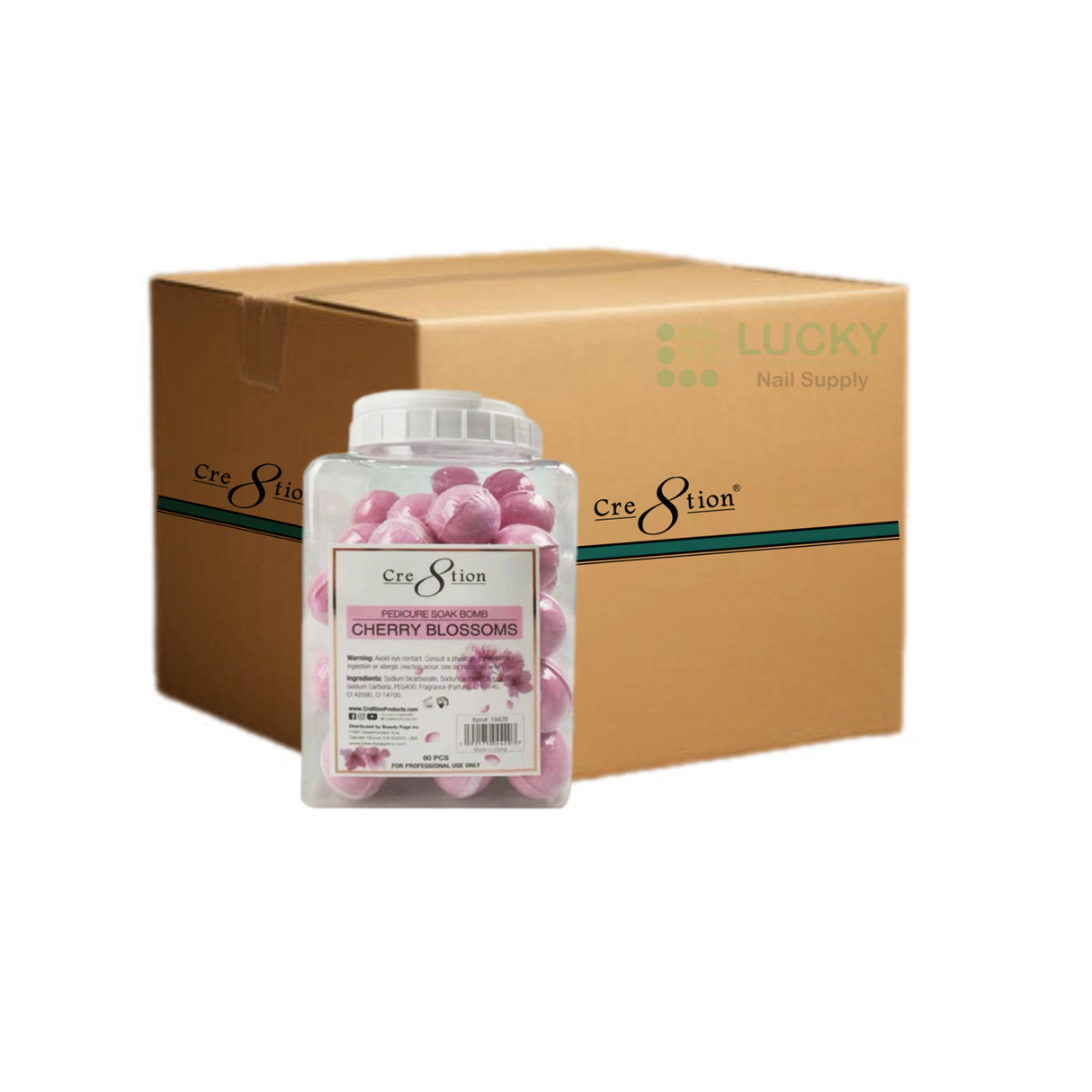 Cre8tion - Pedicure Soak Bomb - Cherry Blossom ( Case of 4 )