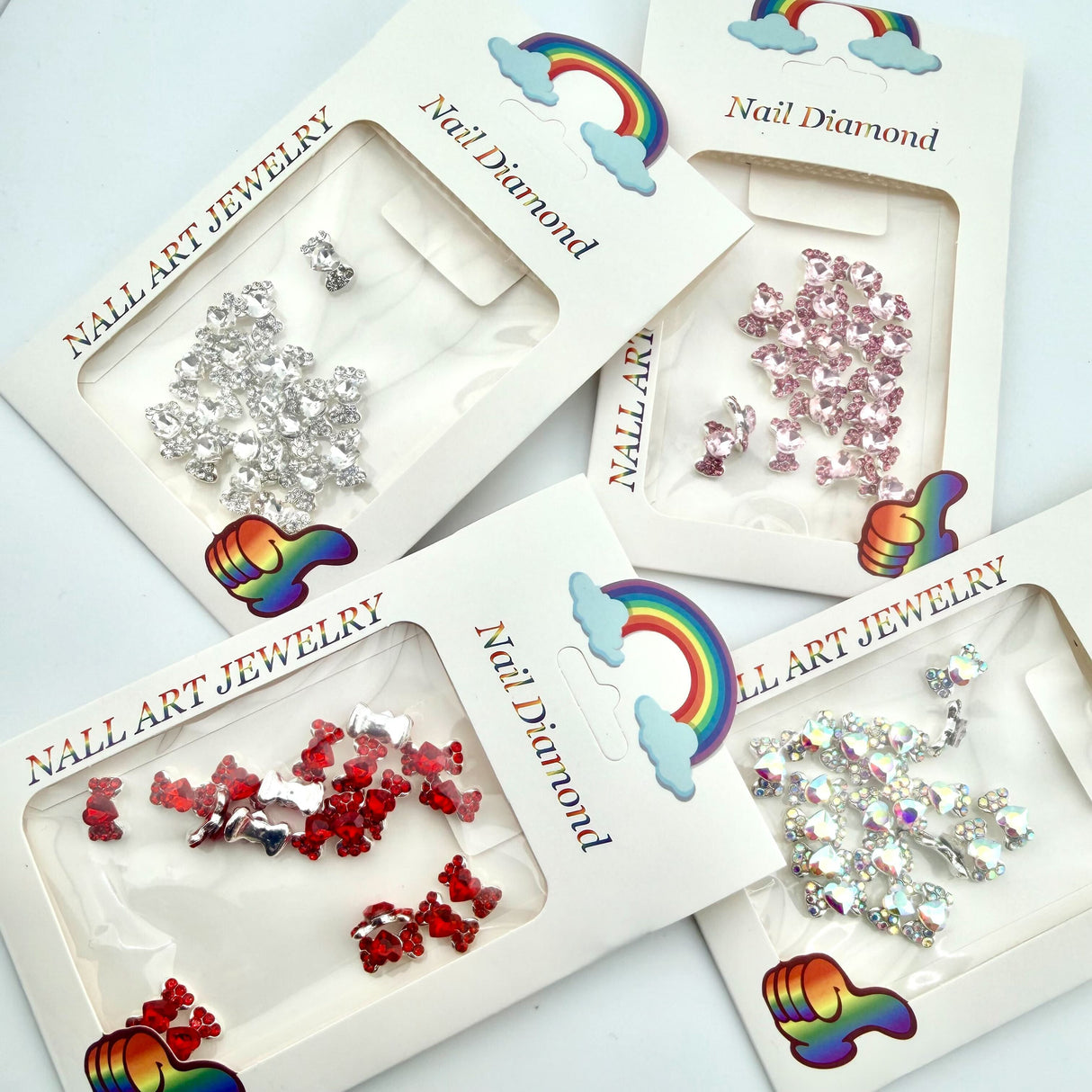 NAIL CHARM | HEART BOW RHINESTONE