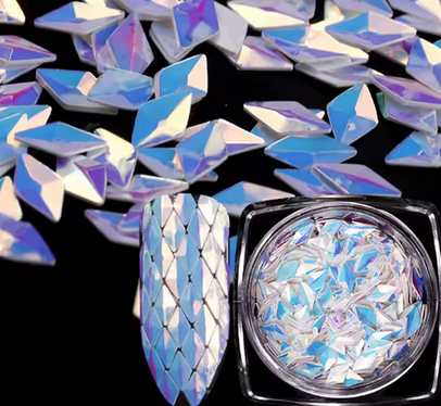 NAIL ART DESIGN | 3D DIAMOND SEQUIN LAZER