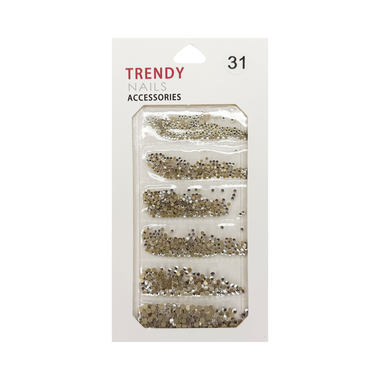 TRENDY RHINESTONE MIX BAG # 31 CLEAR- 6 SIZE