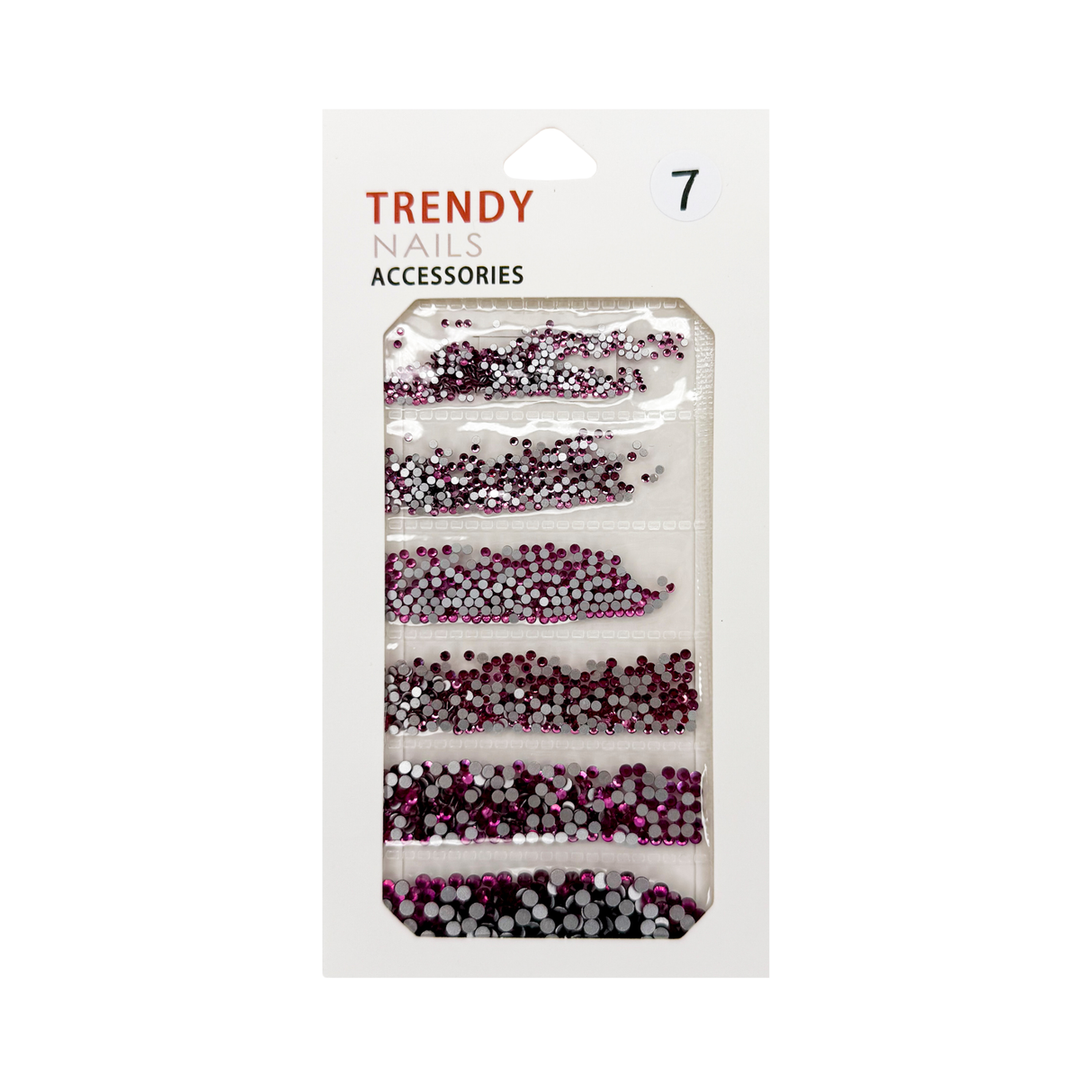 TRENDY RHINESTONE MIX BAG # 07 | PURLE PINK - 6 SIZE