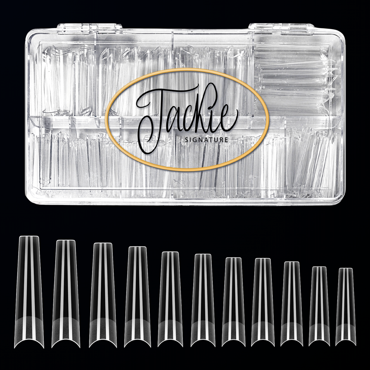 JACKIE SIGNATURE | NO C-CURVE NAIL TIP - NATURAL COFFIN XXL