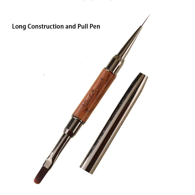 BUILDER GEL BRUSH | WOODEN HANDLE - 2 HEAD