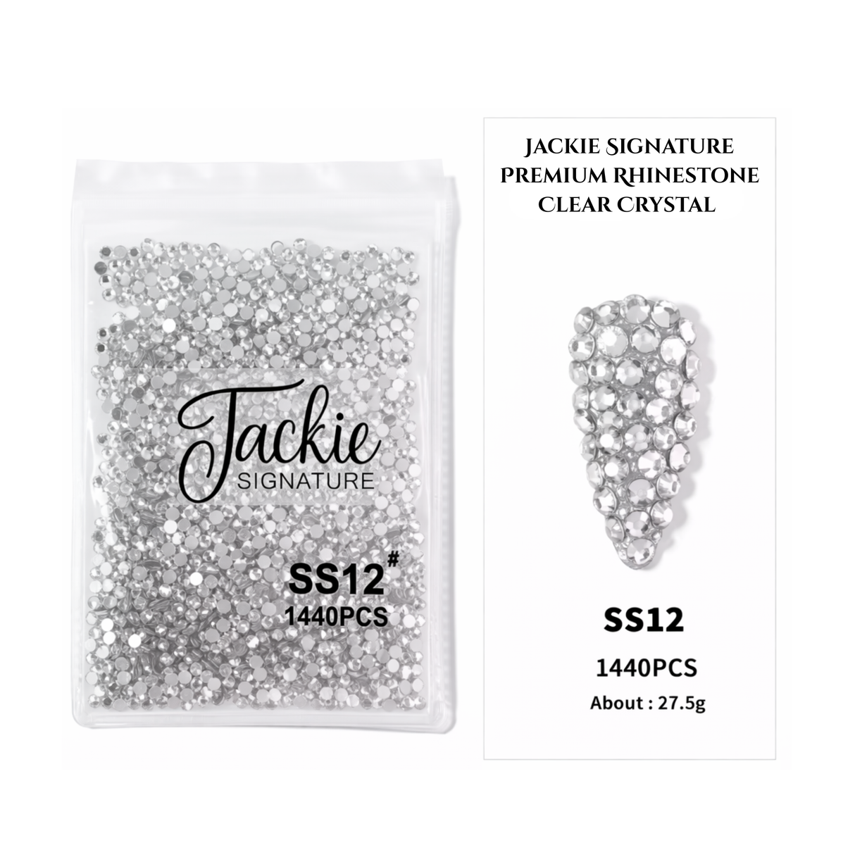 JACKIE SIGNATURE | PREMIUM RHINESTONE | CLEAR CRYSTAL | 1,440 PCS | SS3-SS12