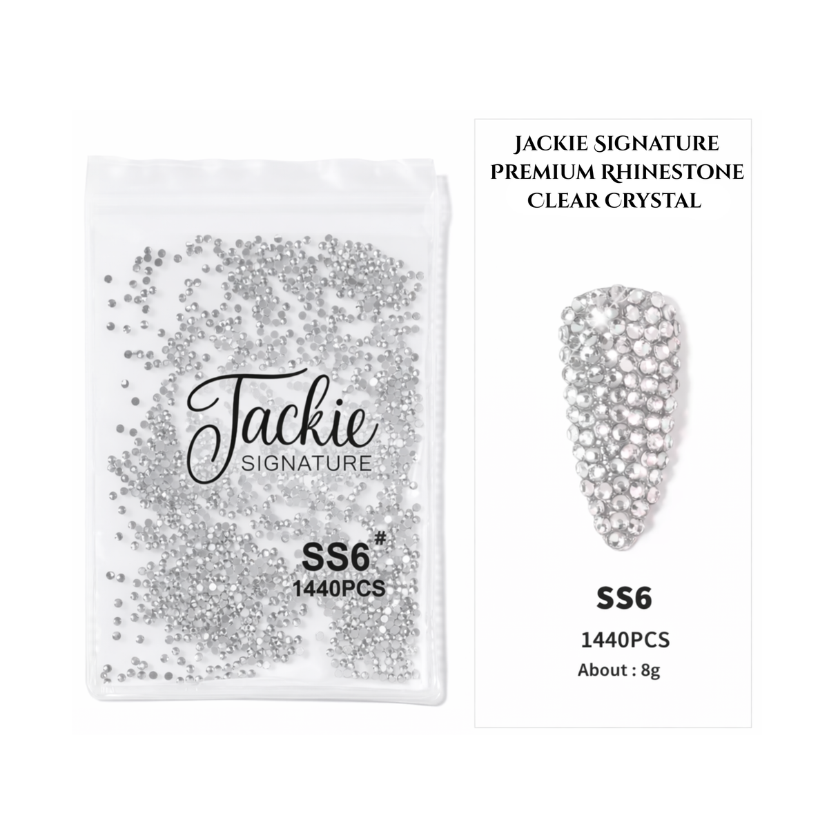 JACKIE SIGNATURE | PREMIUM RHINESTONE | CLEAR CRYSTAL | 1,440 PCS | SS3-SS12