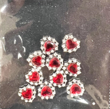 HEART CHARM & RHINESTONE -BAG OF 10