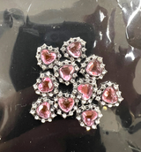 HEART CHARM & RHINESTONE -BAG OF 10