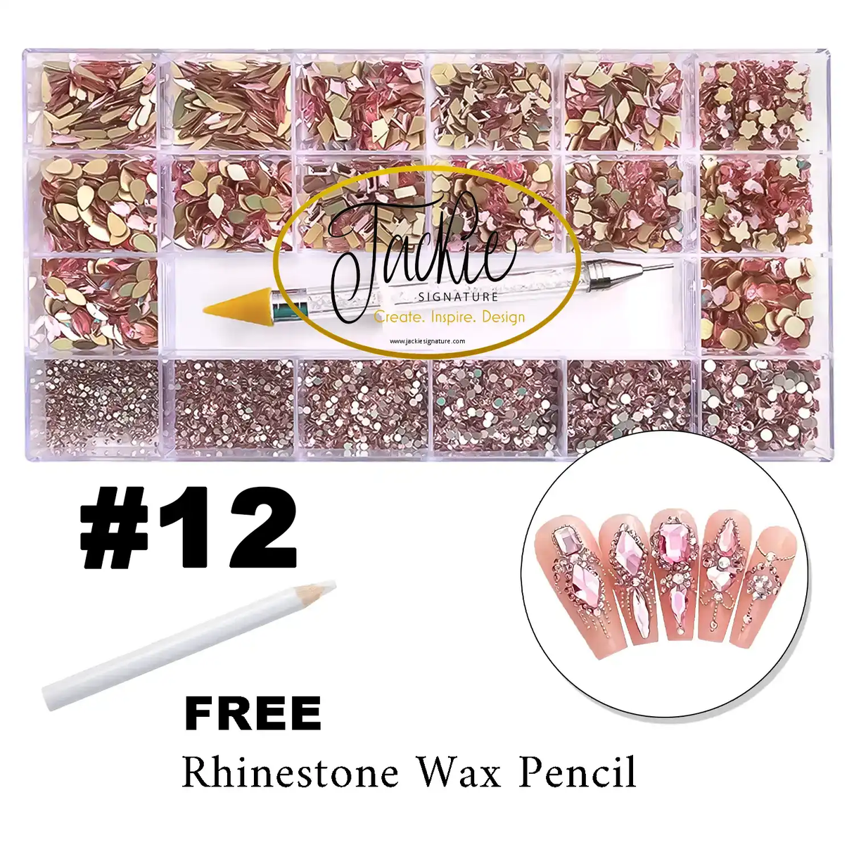 Rhinestone | #12 LIGHT PINK | Box of 20 shapes