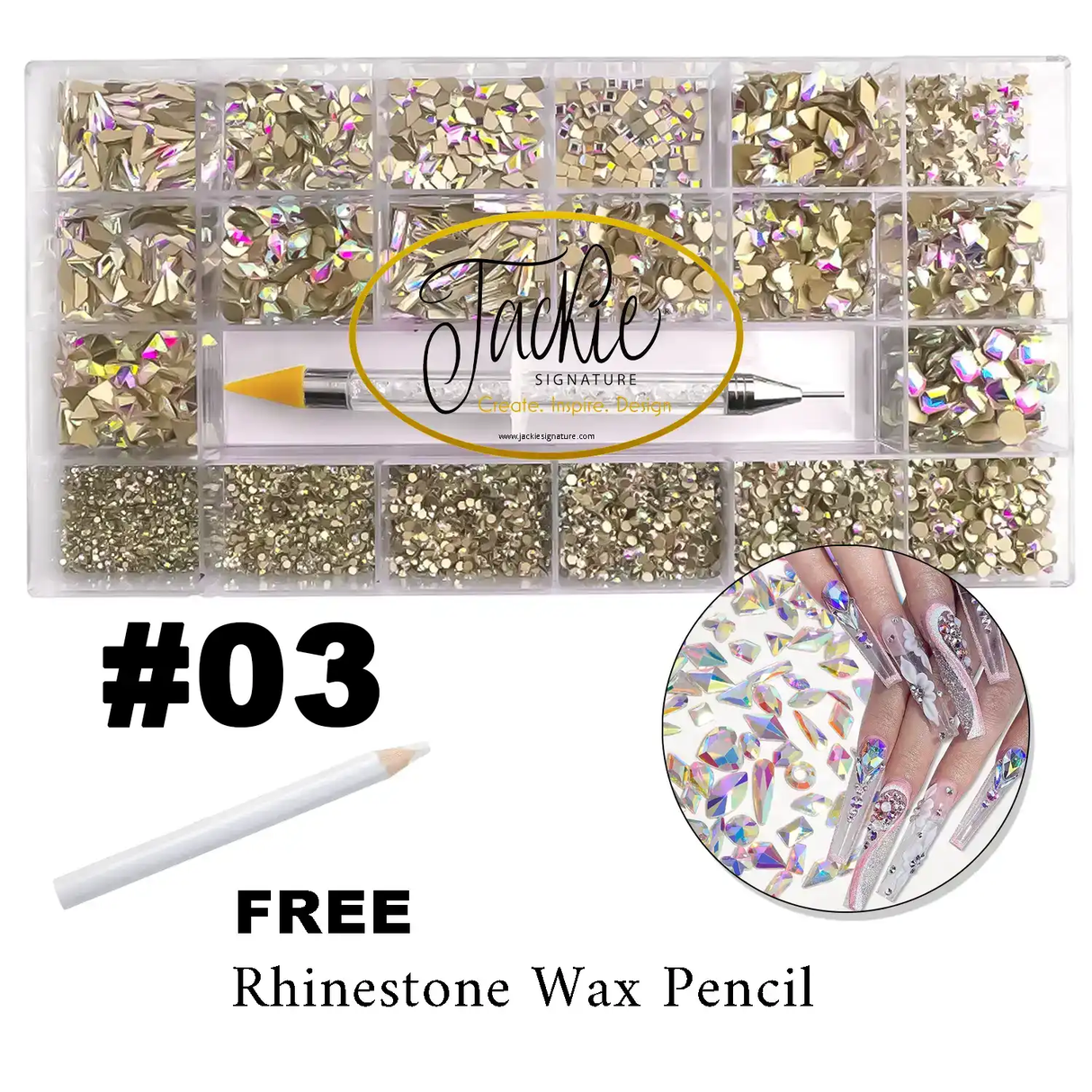 Rhinestone | #3 AB | Box of 20 shapes