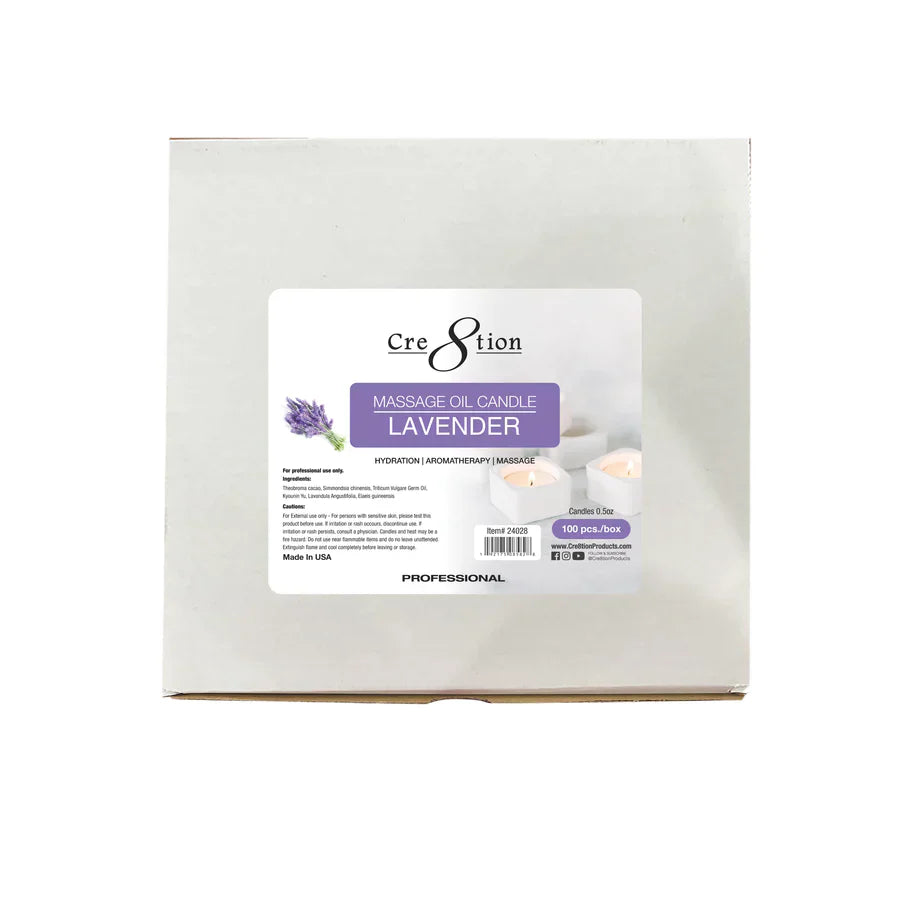 CRE8TION | MASSAGE OIL CANDLES | 0.5 OZ | BOX OF 100PCS