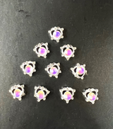 PRECIOUS STONE HEART CHARM - 10 PCS