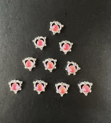 PRECIOUS STONE HEART CHARM - 10 PCS