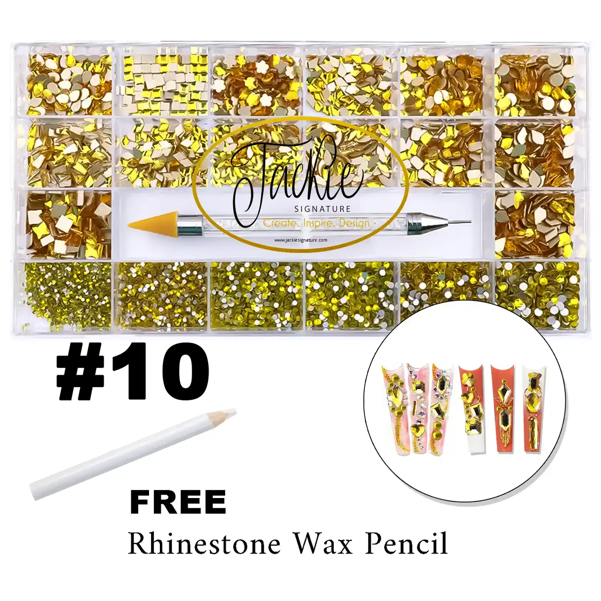 Rhinestone | #10 YELLOW | Box of 20 shapes