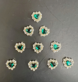 HEART CHARM & RHINESTONE -BAG OF 10