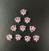 PRECIOUS STONE HEART CHARM - 10 PCS